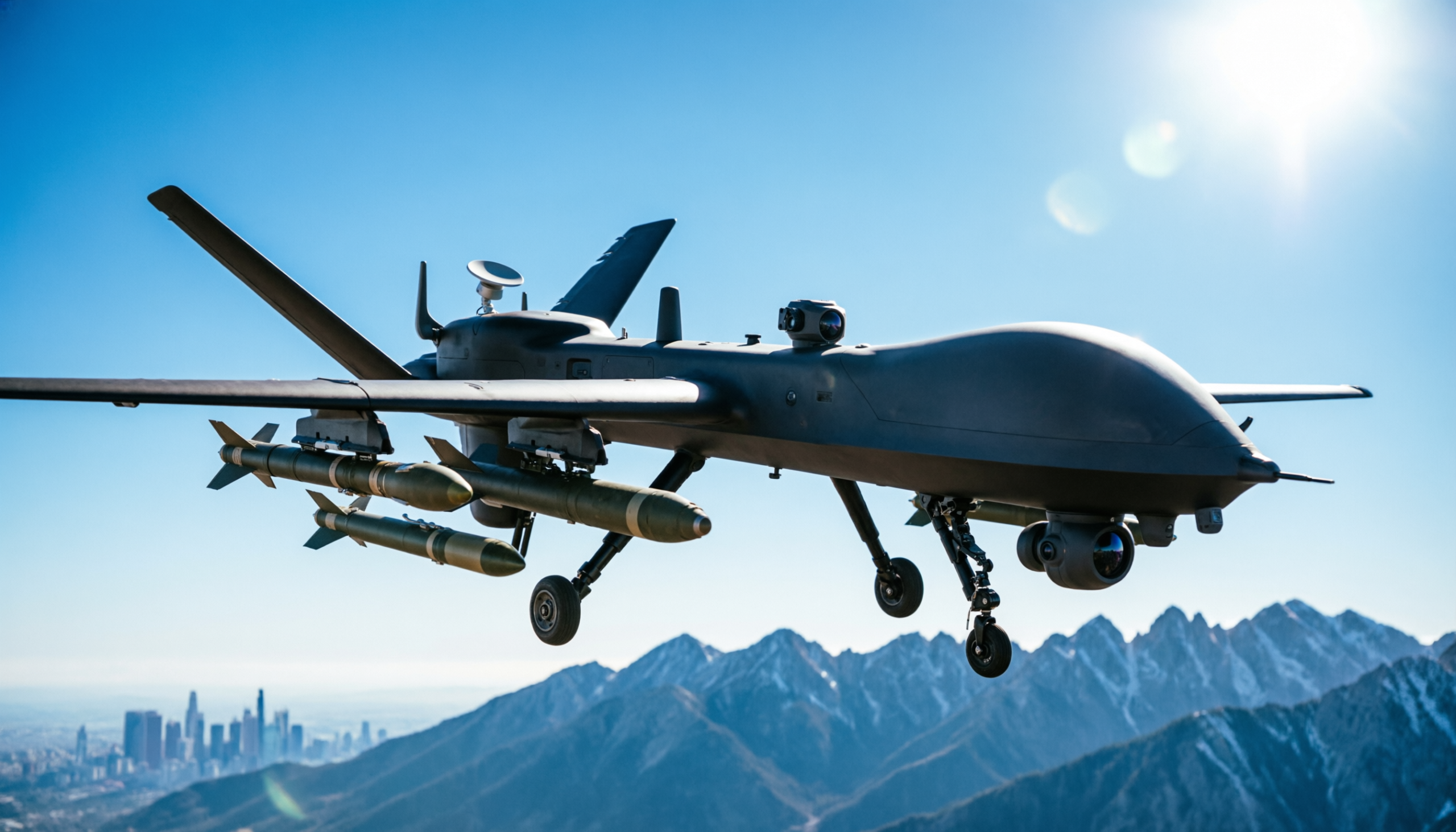 Боевой беспилотник в небе