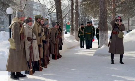 Реконструкция боя Красной армии в 1918 году