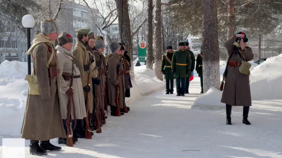 Реконструкция боя Красной армии в 1918 году