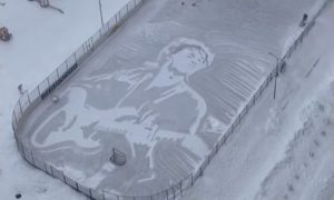 Виктор Цой на снегу