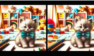 котик сидит в комнате