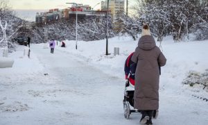 Женщина с детской коляской