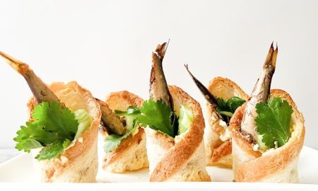 вертикальные бутерброды со шпротами