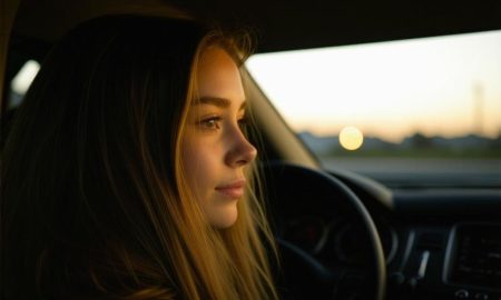 девушка за рулём