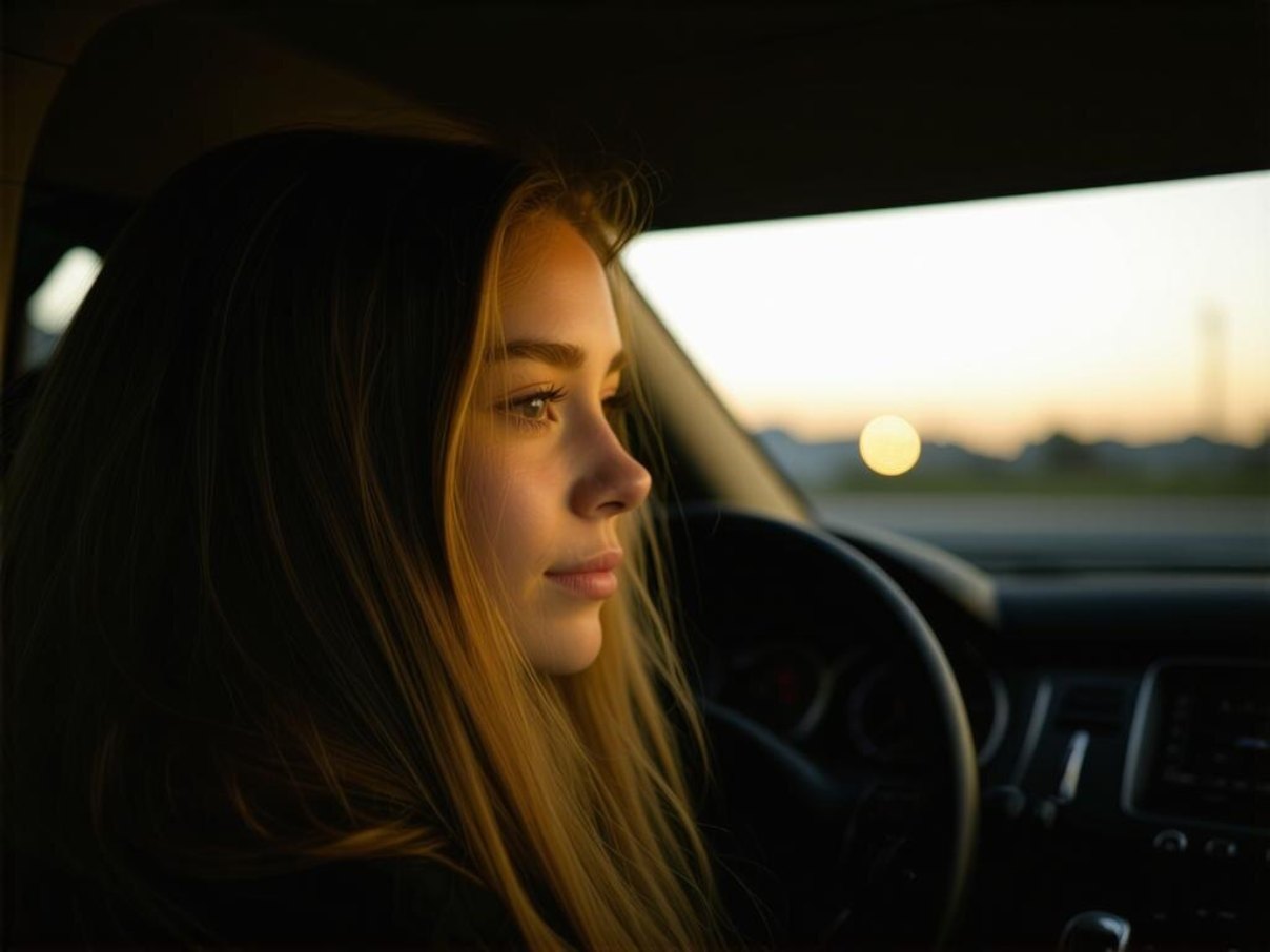 девушка за рулём