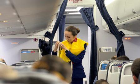 Стюардесса в самолете