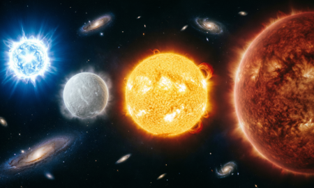 космическое сравнение разных типов звезд