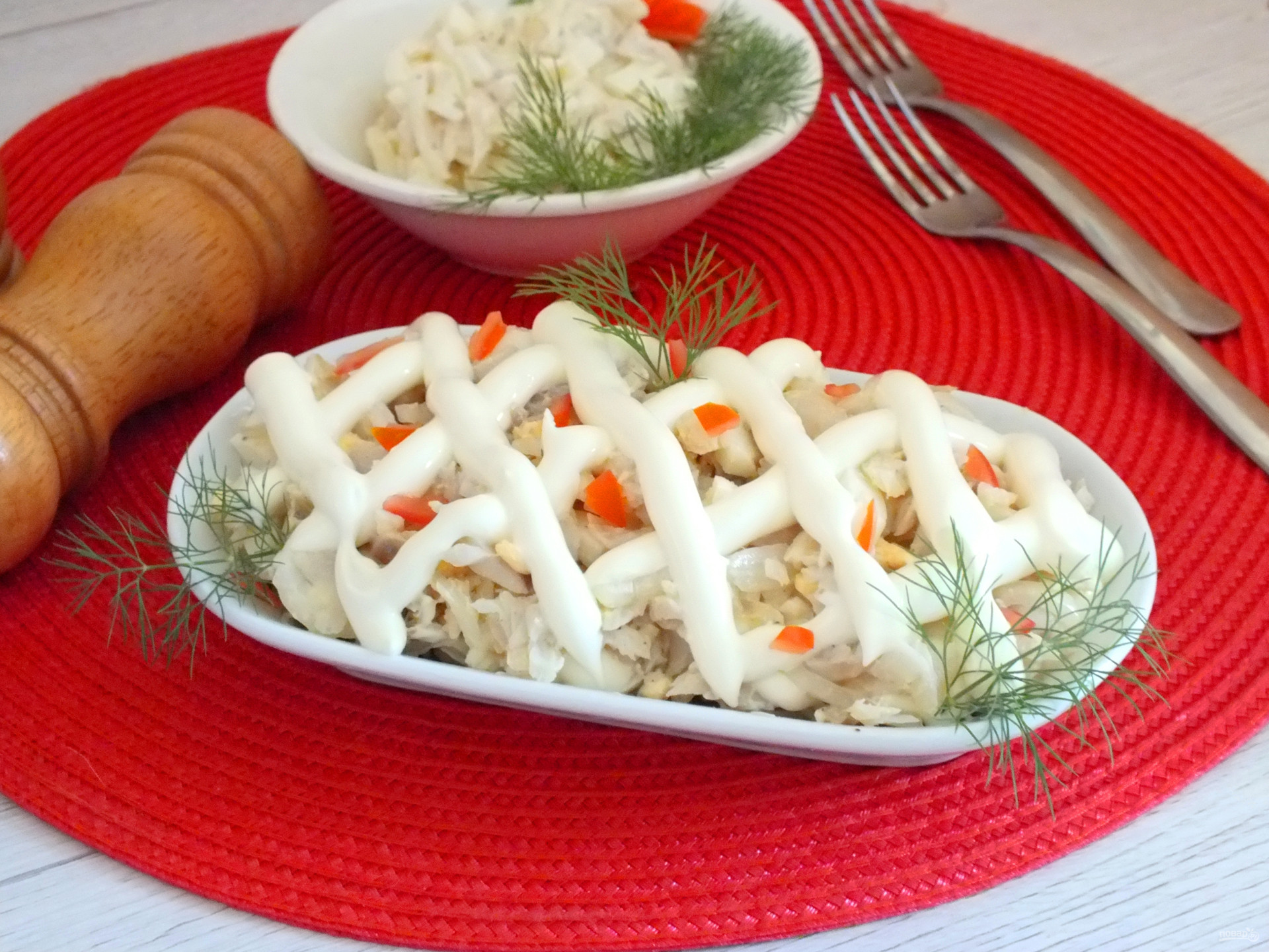 Салат с минтаем