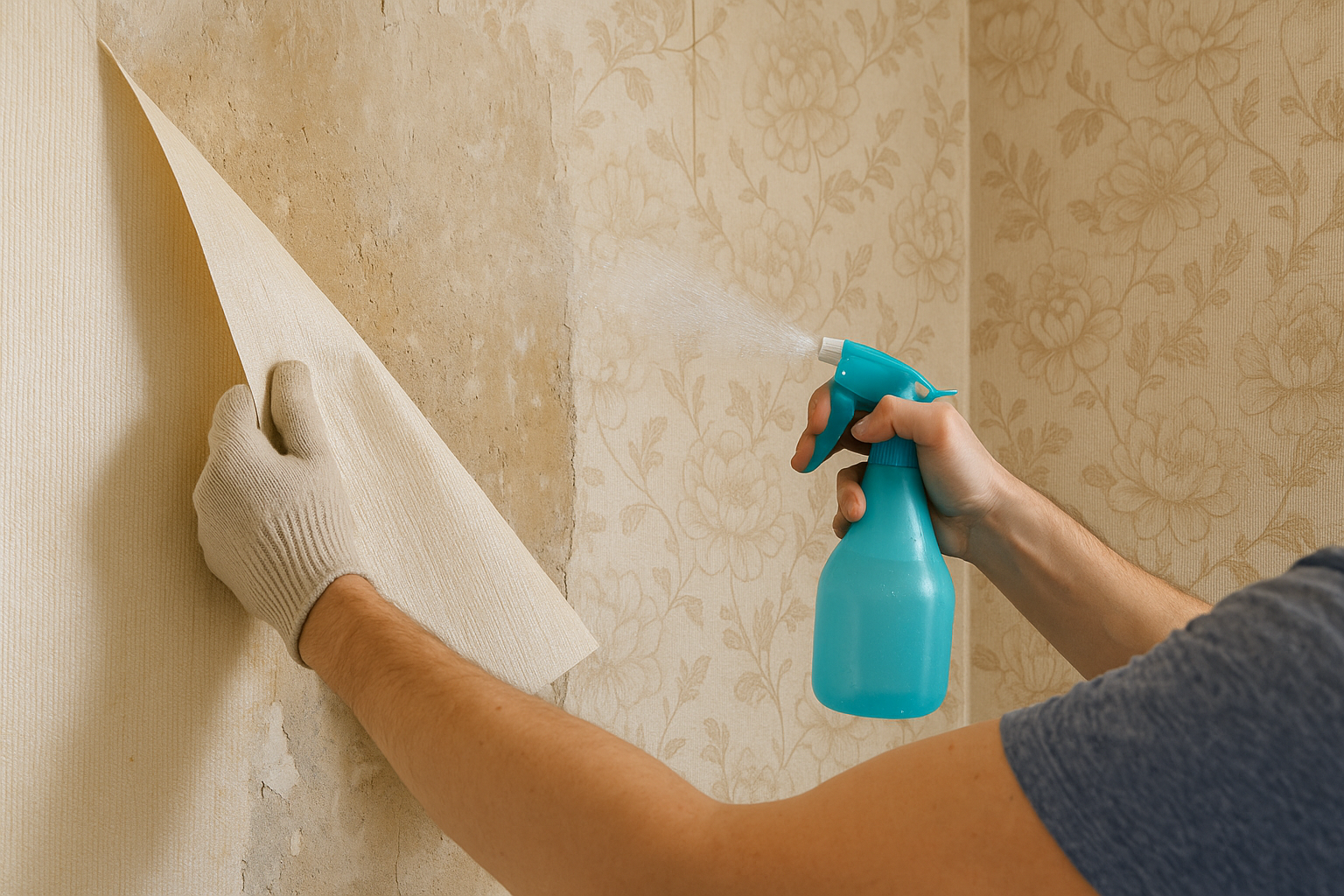 поклейка обоев