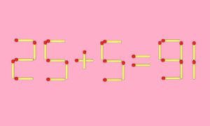 Из спичек собран пример