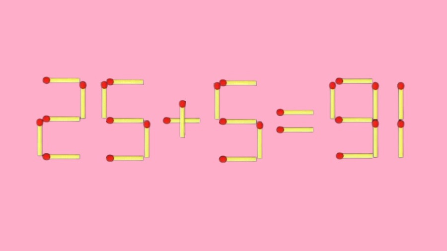 Из спичек собран пример