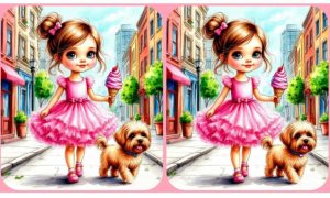 Девочка идет с собакой