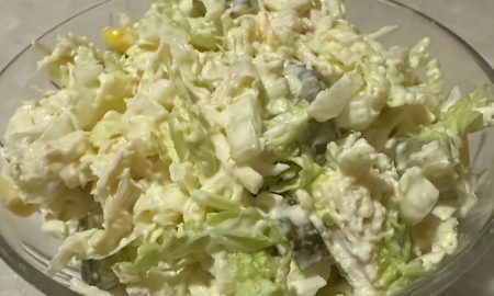 салат с капустой и курицей