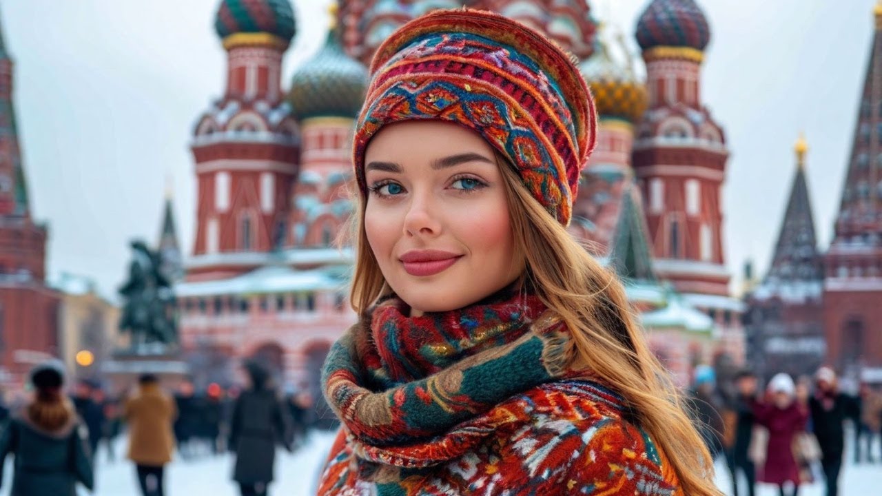 Девушка на фоне Красной площади