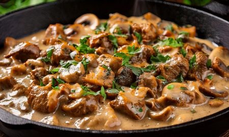 Бефстроганов с пюре