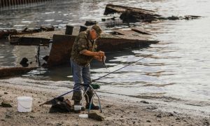 Рыбак на берегу