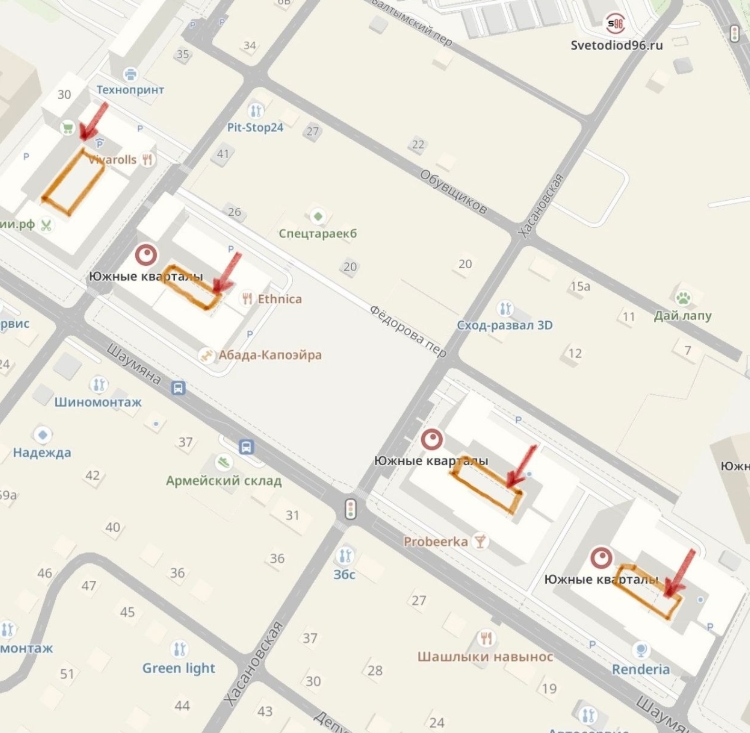 карта жилого квартала