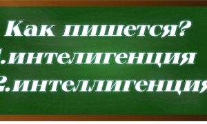 правописание слова интеллигенция