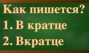 правописание слова вкратце