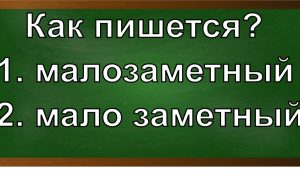 правописание слова малозаметный