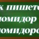 правописание окончания в слове помидор