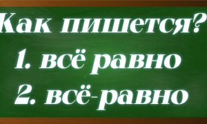 правописание сочетания всё равно