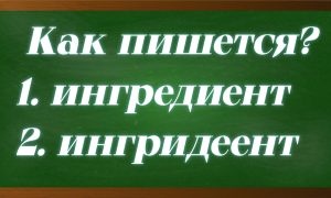 правописание слова ингредиент