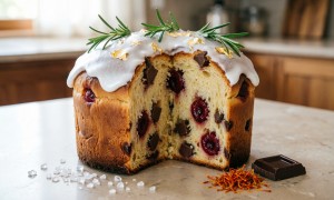 Кулич с солью, шоколадом и шафраном