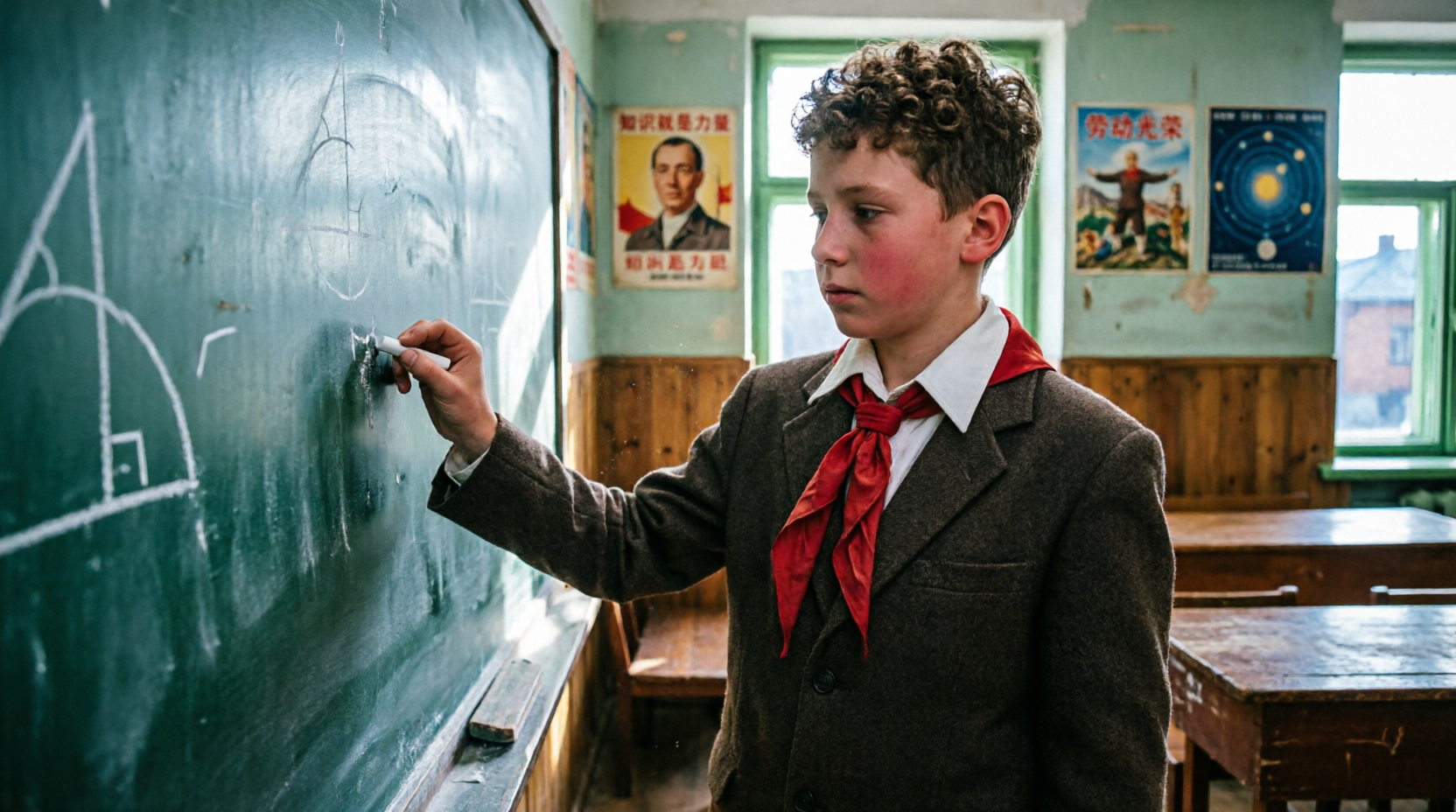 Советский школьник у доски