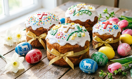 Пасхальные куличи и яйца