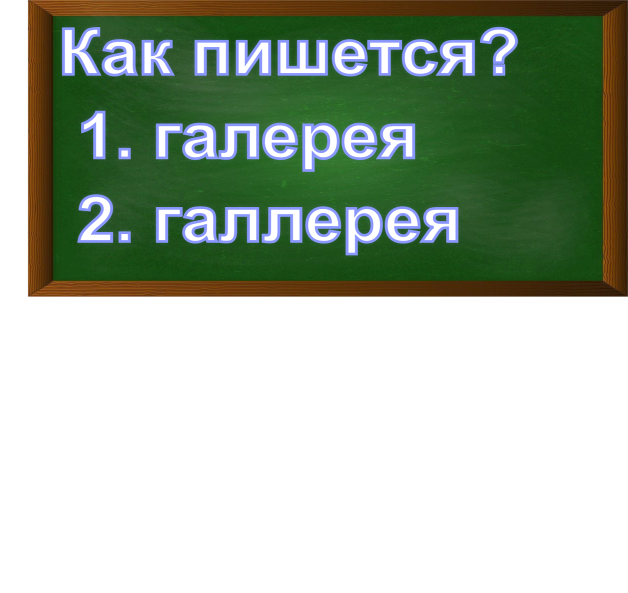 правописание слова галерея