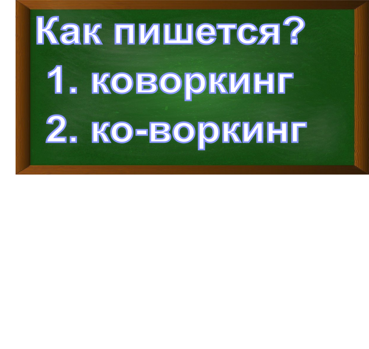 правописание слова коворкинг