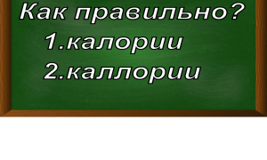 правописание слова калории