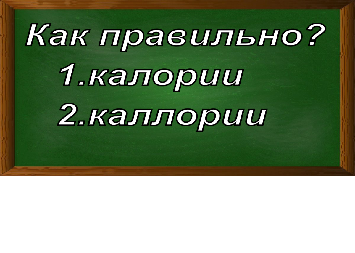 правописание слова калории