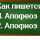 правописание слова апофеоз