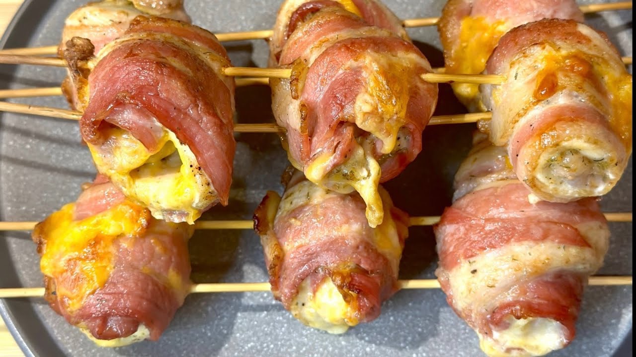 шашлык с беконом и сыром
