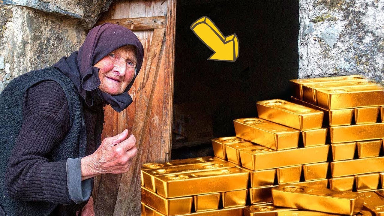 Женщина со слитками золота