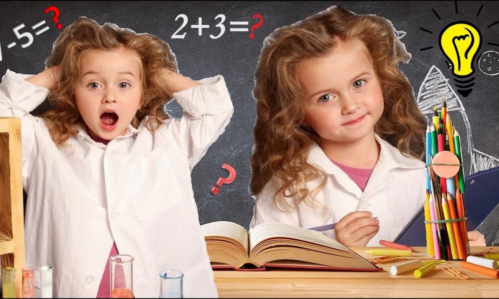 Девочка решает примеры