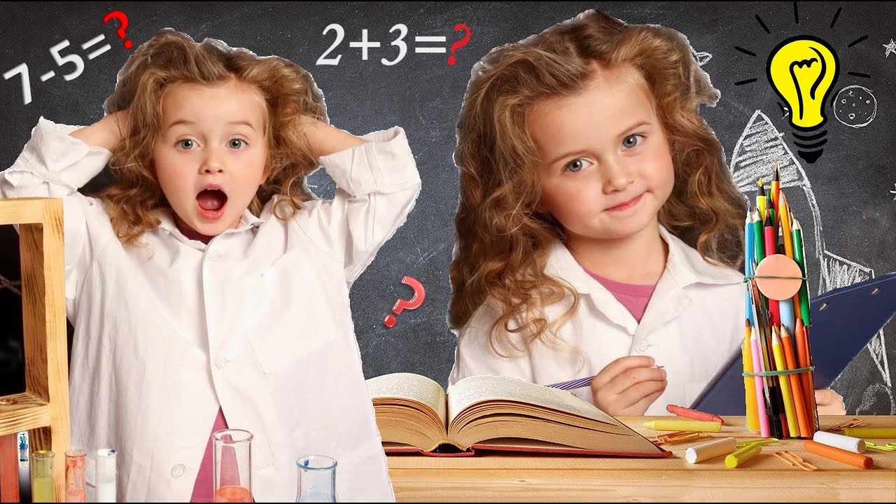 Девочка решает примеры