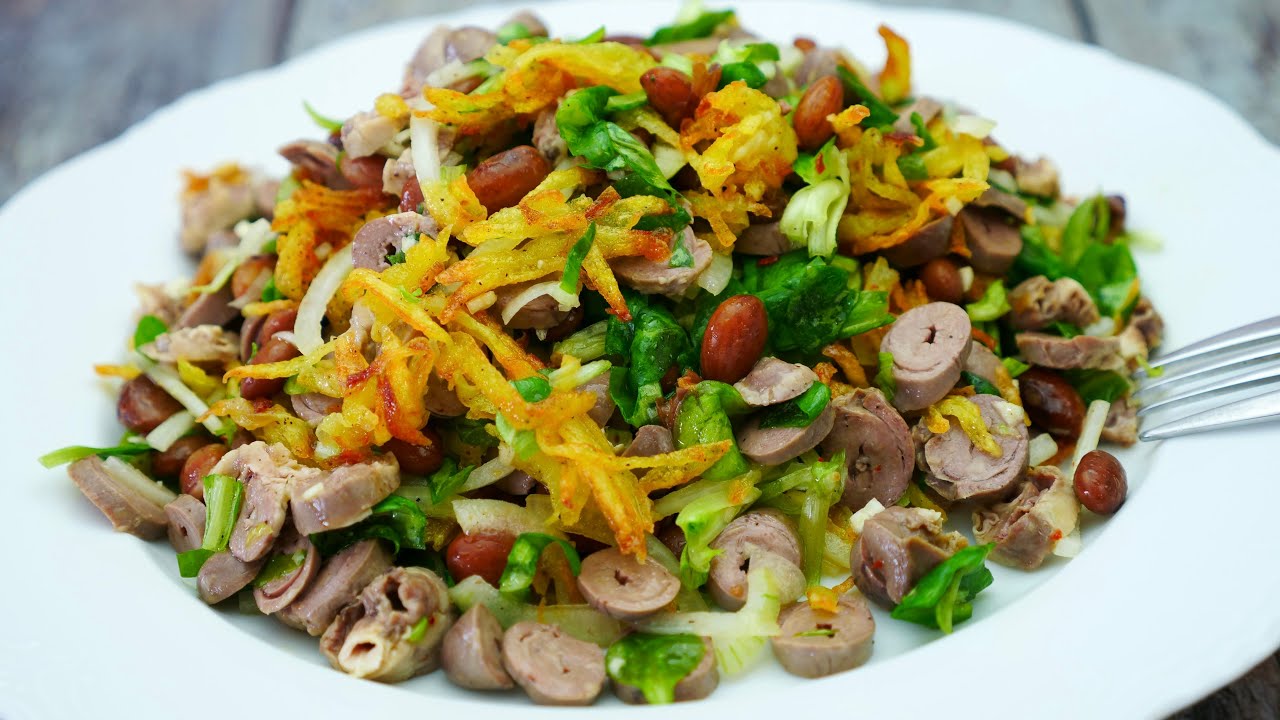 Салат из куриных сердец