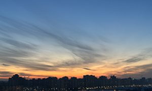 Закат в городе