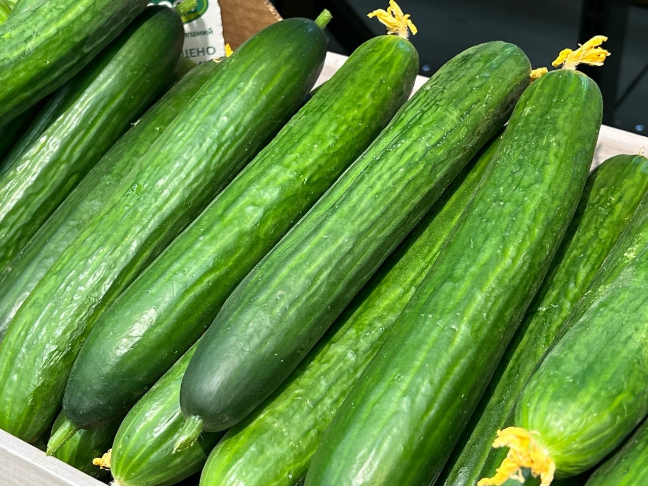 Огурцы на прилавке