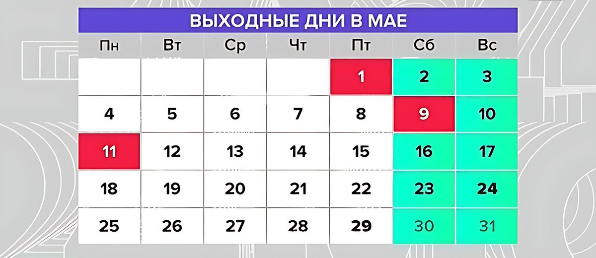 Производственный календарь на май 2026 года. Как отдыхаем на майские праздники?