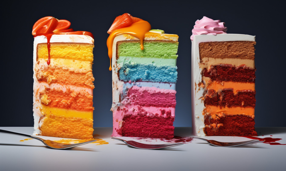 Три кусочка торта