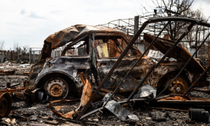 Сгоревший автомобиль