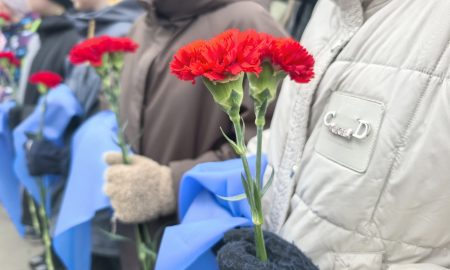 Люди держат гвоздики