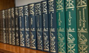 Книги стоят на полке