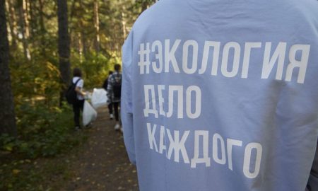 Эколог в лесу.