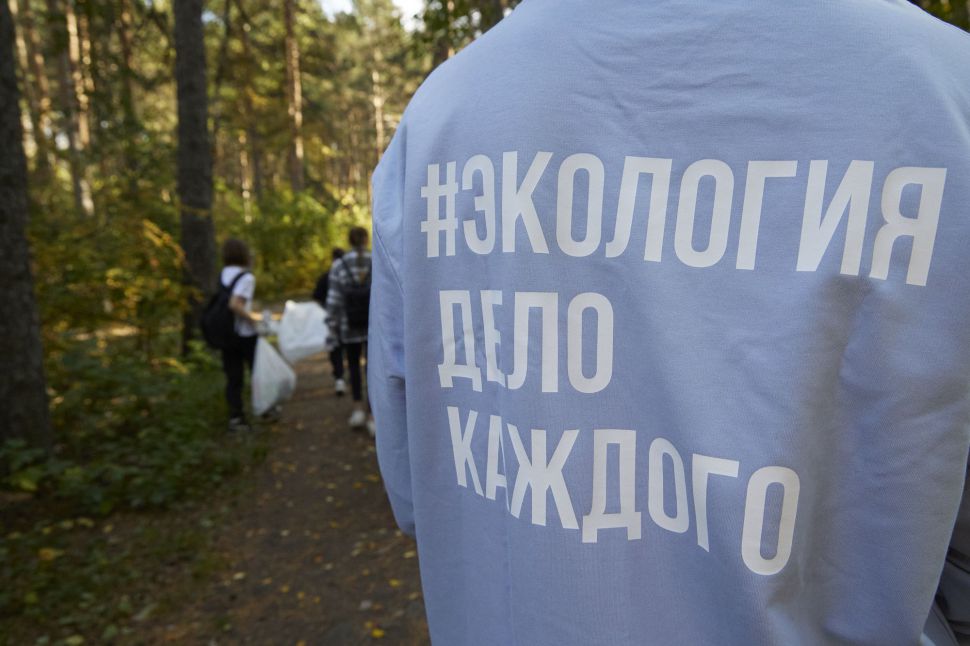 Эколог в лесу.