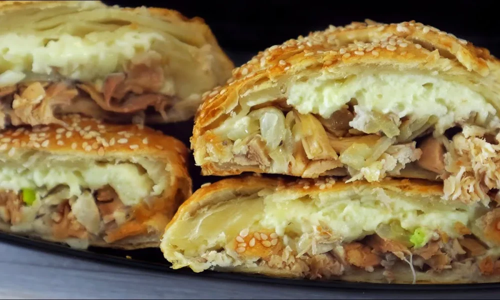 пирог с курицей в разрезе